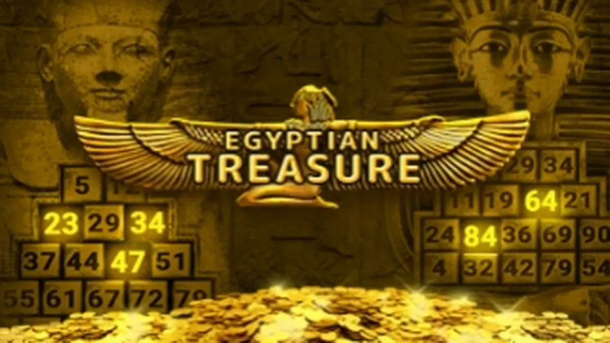 Interface do jogo Egyptian Treasure com temática egípcia